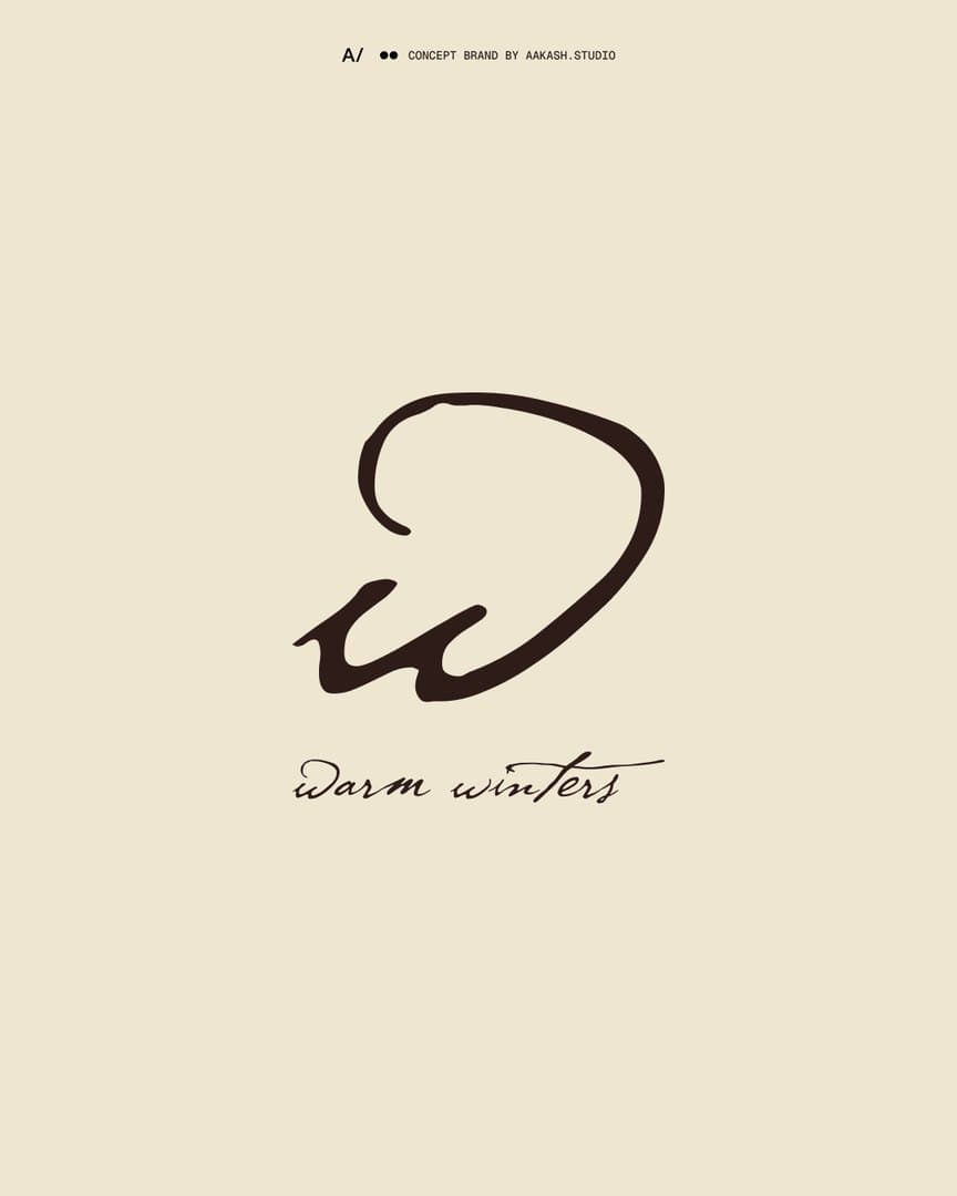 Closing slide: the w over the wordmark in espresso on ecru.